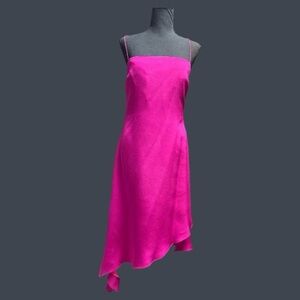 Flores & Flores Pink Silk Asymmetrical  Dress Size 12